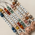 Pacifier clip with name - silicone